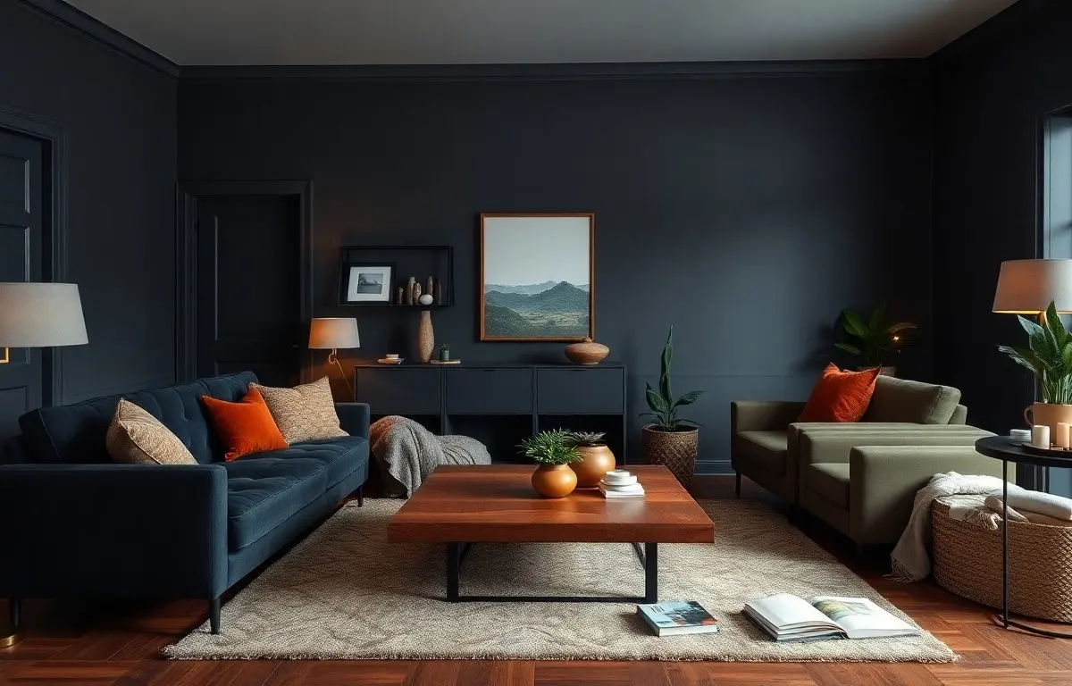 cozy moody living room