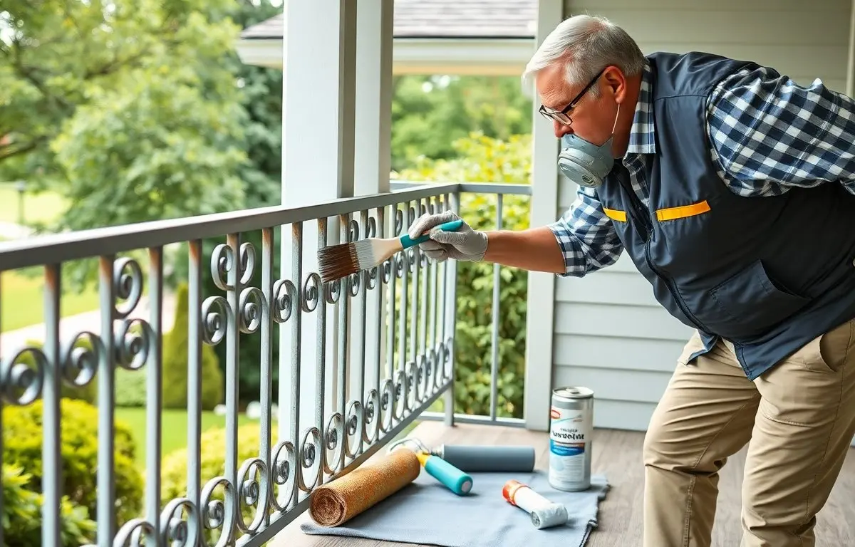 how to paint metal railings