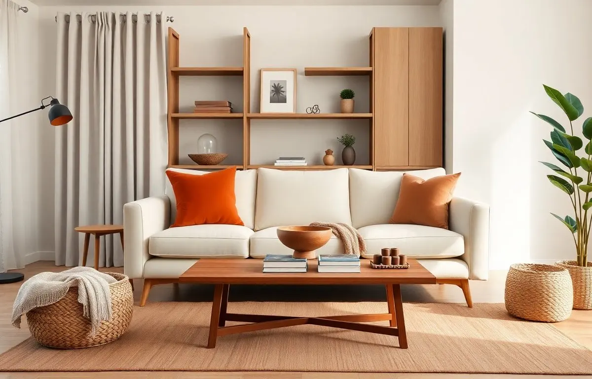 warm minimalist living room