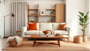 warm minimalist living room
