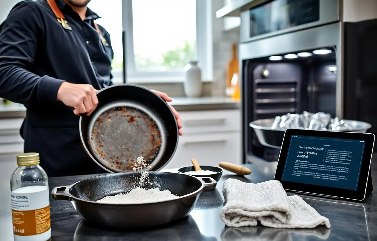how to restore cast iron skillet