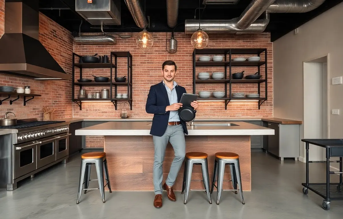 industrial style kitchen