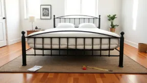 iron bed frame queen