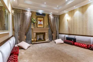 A luxurious living room with elegant furniture, representing the luxury interiors topic